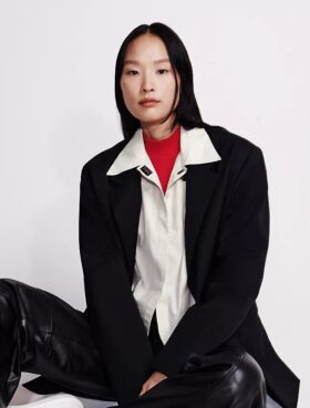 Poplin Woven Cropped Button-Down Shirt