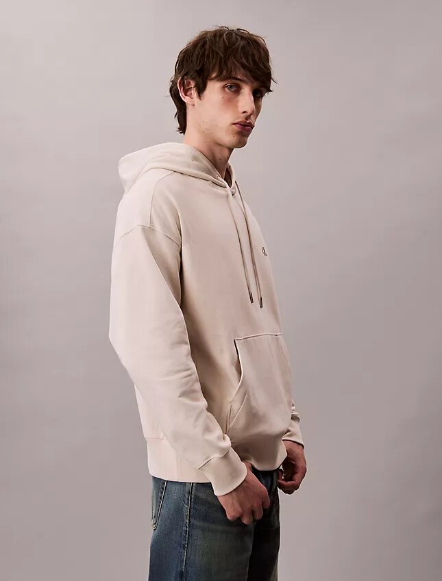 Premium Terry Relaxed Monogram Fleece Hoodie Premium Terry Relaxed Monogram Fleece Hoodie