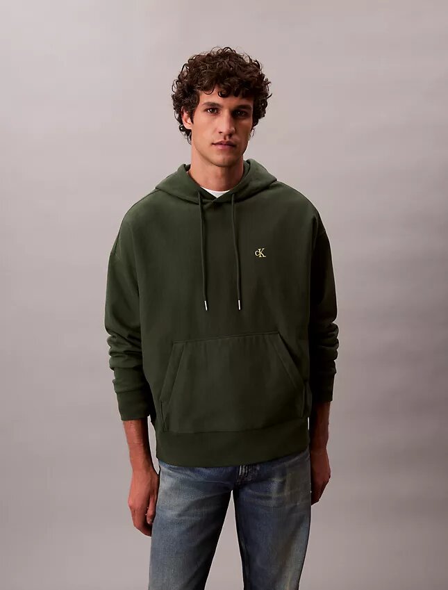 Premium Terry Relaxed Monogram Fleece Hoodie Premium Terry Relaxed Monogram Fleece Hoodie