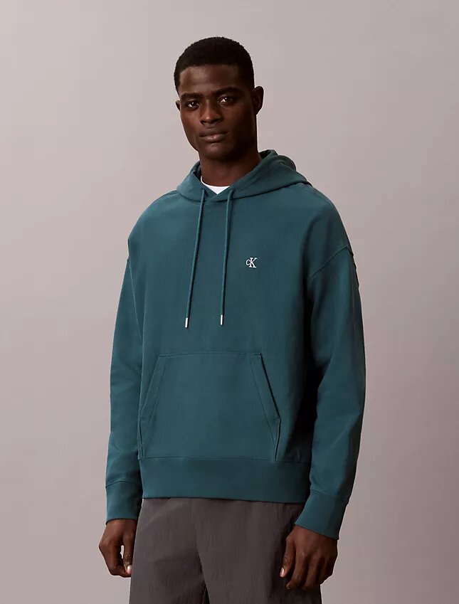 Premium Terry Relaxed Monogram Fleece Hoodie Premium Terry Relaxed Monogram Fleece Hoodie