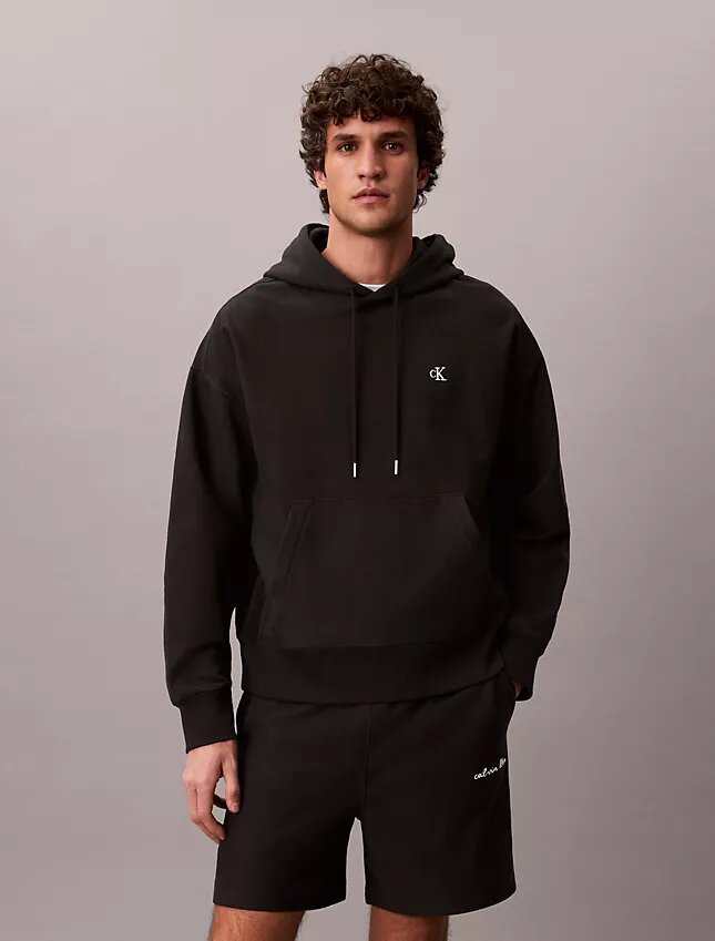 Premium Terry Relaxed Monogram Fleece Hoodie Premium Terry Relaxed Monogram Fleece Hoodie
