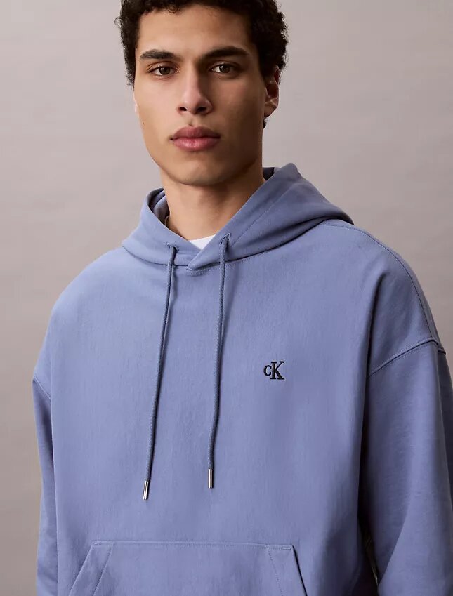 Premium Terry Relaxed Monogram Fleece Hoodie Premium Terry Relaxed Monogram Fleece Hoodie