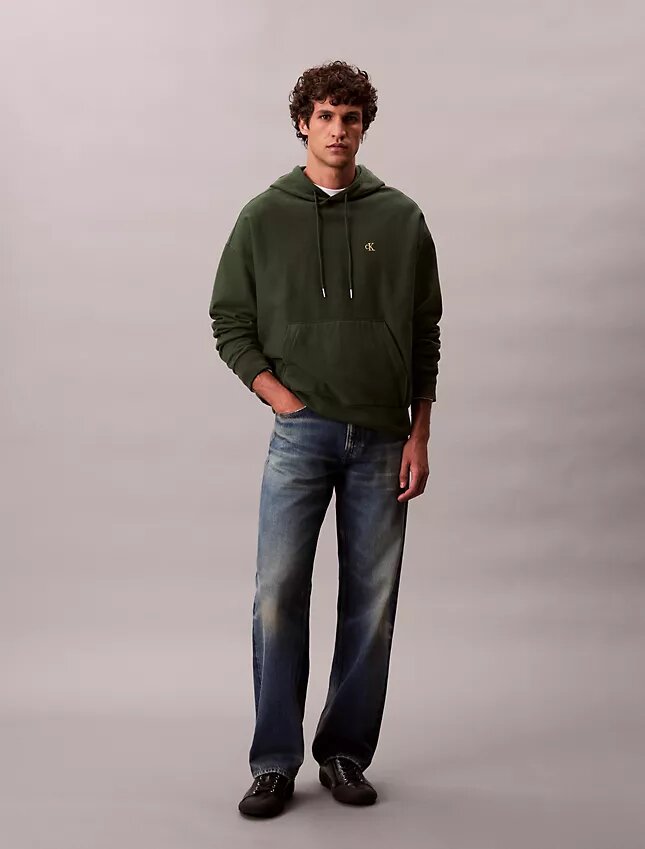 Premium Terry Relaxed Monogram Fleece Hoodie Premium Terry Relaxed Monogram Fleece Hoodie