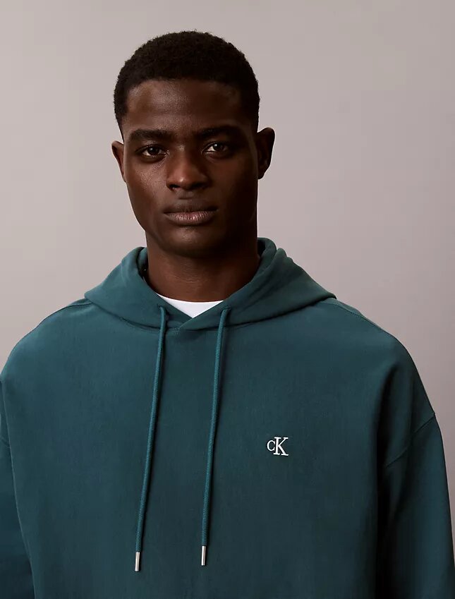 Premium Terry Relaxed Monogram Fleece Hoodie Premium Terry Relaxed Monogram Fleece Hoodie