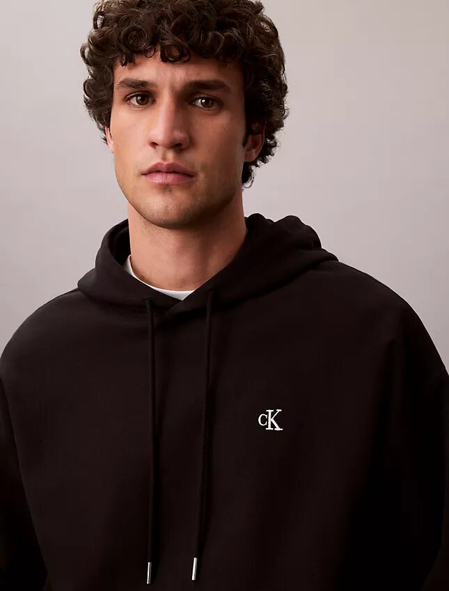 Premium Terry Relaxed Monogram Fleece Hoodie Premium Terry Relaxed Monogram Fleece Hoodie