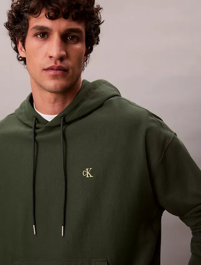 Premium Terry Relaxed Monogram Fleece Hoodie Premium Terry Relaxed Monogram Fleece Hoodie