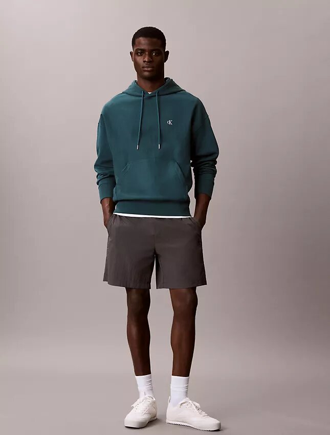 Premium Terry Relaxed Monogram Fleece Hoodie Premium Terry Relaxed Monogram Fleece Hoodie