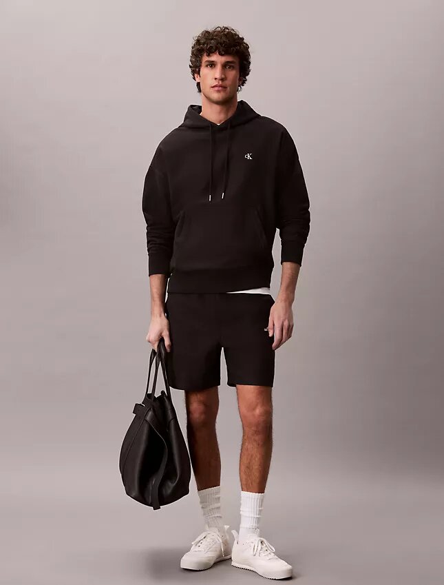 Premium Terry Relaxed Monogram Fleece Hoodie Premium Terry Relaxed Monogram Fleece Hoodie