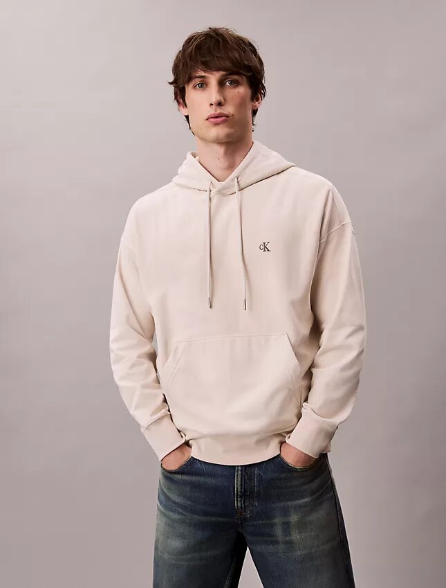 Premium Terry Relaxed Monogram Fleece Hoodie Premium Terry Relaxed Monogram Fleece Hoodie