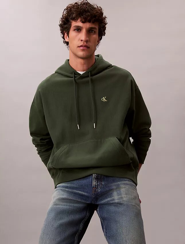 Premium Terry Relaxed Monogram Fleece Hoodie Premium Terry Relaxed Monogram Fleece Hoodie