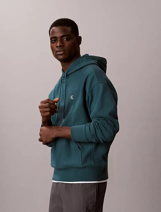 Premium Terry Relaxed Monogram Fleece Hoodie Premium Terry Relaxed Monogram Fleece Hoodie