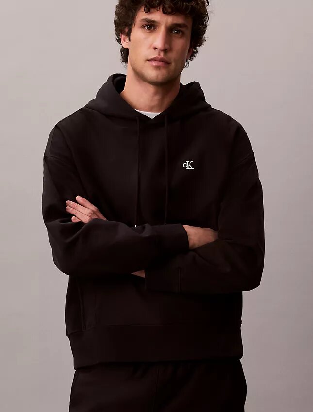 Premium Terry Relaxed Monogram Fleece Hoodie Premium Terry Relaxed Monogram Fleece Hoodie