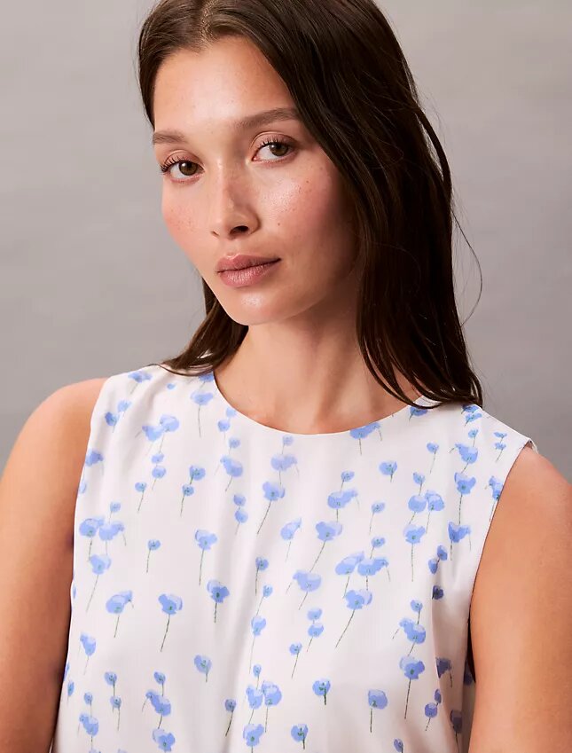 Printed Chiffon Sleeveless Top Printed Chiffon Sleeveless Top