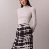 Printed Flared Midi Skirt
