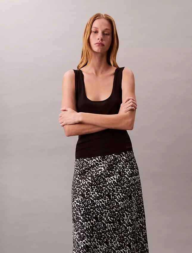 Printed Satin Midi Skirt Printed Satin Midi Skirt