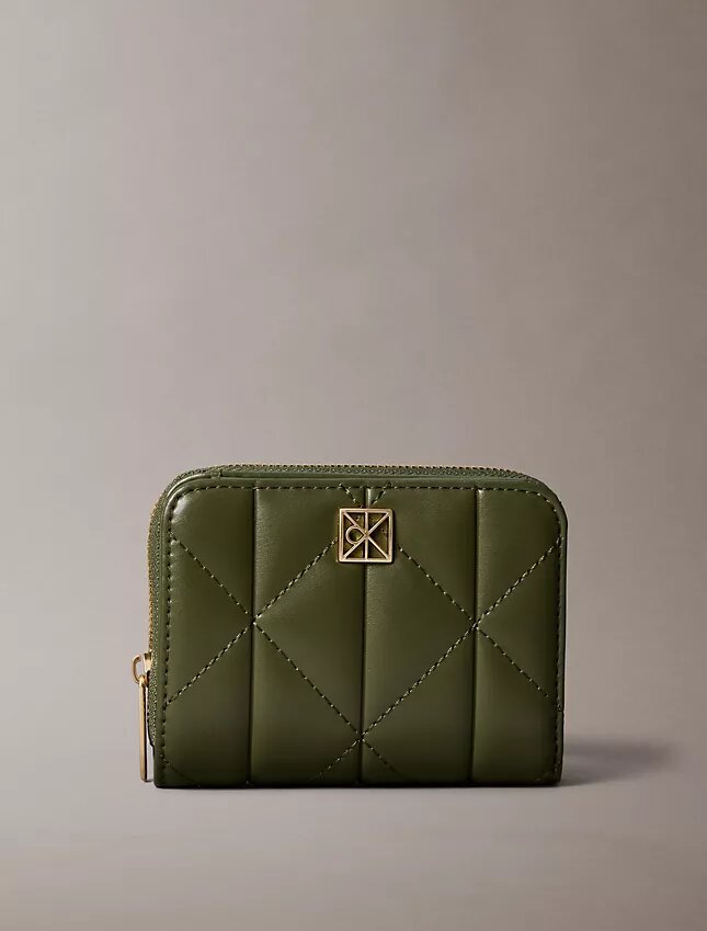 Quilted Emblem Logo Zip Flap Wallet Quilted Emblem Logo Zip Flap Wallet