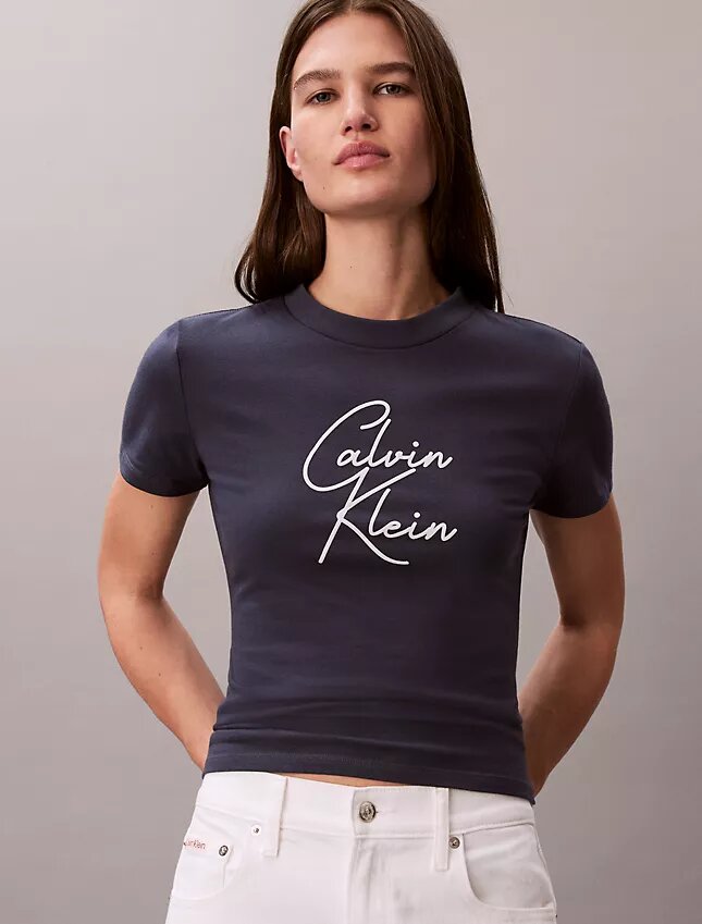 Raised Script Logo Graphic Slim T-Shirt Raised Script Logo Graphic Slim T-Shirt