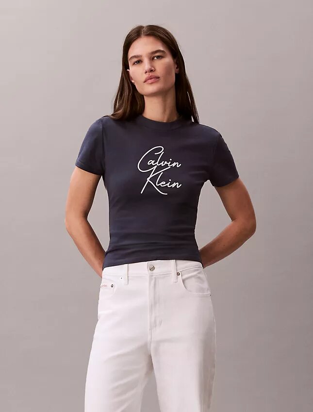 Raised Script Logo Graphic Slim T-Shirt Raised Script Logo Graphic Slim T-Shirt