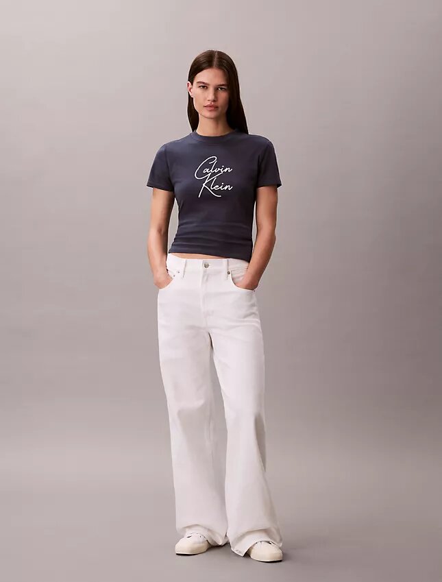 Raised Script Logo Graphic Slim T-Shirt Raised Script Logo Graphic Slim T-Shirt