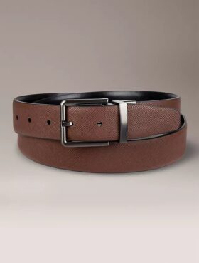 Reversible Saffiano Leather Dress Belt