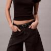 Roll Hem A-Line Denim Shorts Roll Hem A-Line Denim Shorts