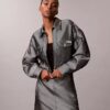 Shine Denim Bomber Jacket