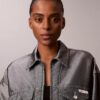 Shine Denim Bomber Jacket