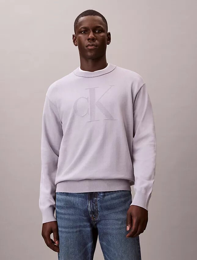 Smooth Cotton Monogram Relaxed Sweater Smooth Cotton Monogram Relaxed Sweater