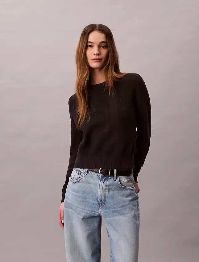 Smooth Cotton Monogram Sweater Smooth Cotton Monogram Sweater