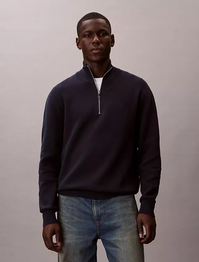 Smooth Cotton Quarter Zip Sweater Smooth Cotton Quarter Zip Sweater