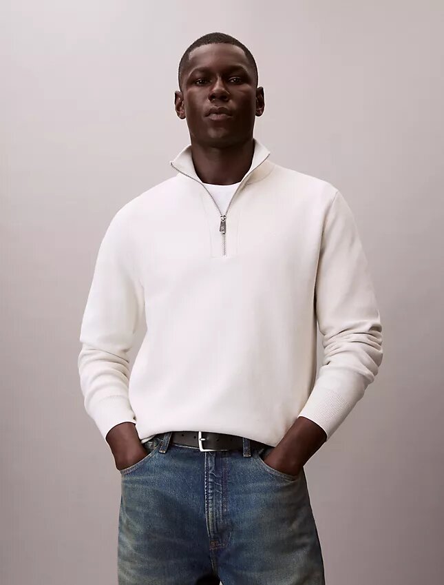 Smooth Cotton Quarter Zip Sweater Smooth Cotton Quarter Zip Sweater