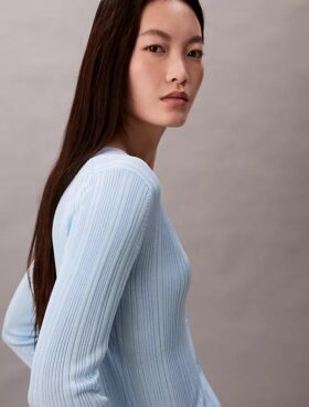 Smooth Variegated Rib Sweater Cardigan