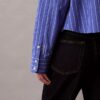 Stripe Cropped Boxy Button-Down Shirt