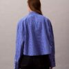 Stripe Cropped Boxy Button-Down Shirt