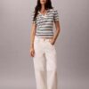 Stripe Rib Slim Polo Shirt