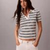 Stripe Rib Slim Polo Shirt