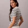 Stripe Rib Slim Polo Shirt