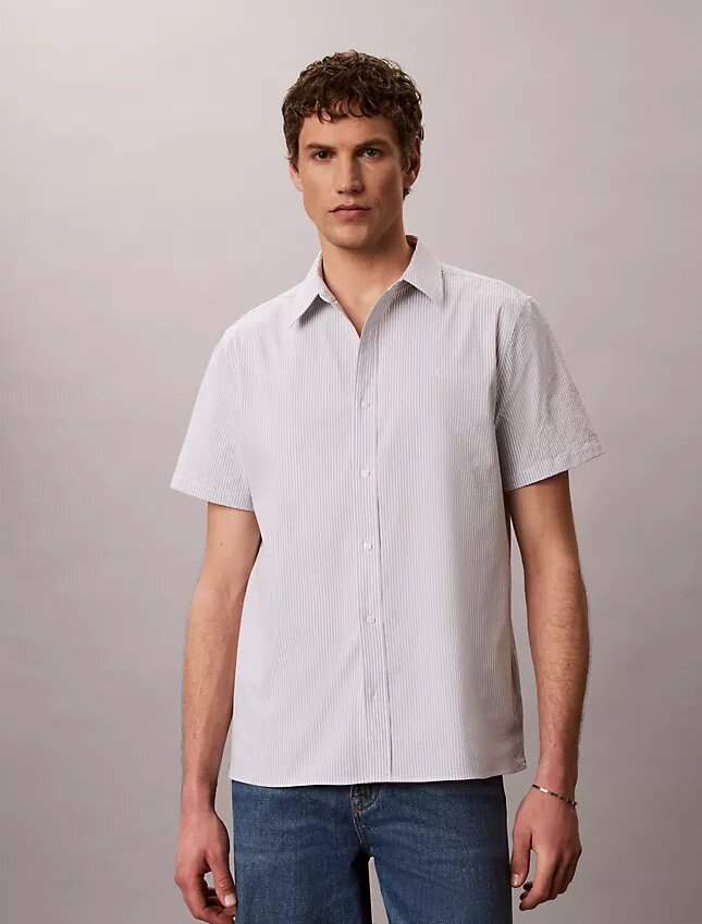 Stripe Seersucker Classic Button-Down Shirt Stripe Seersucker Classic Button-Down Shirt