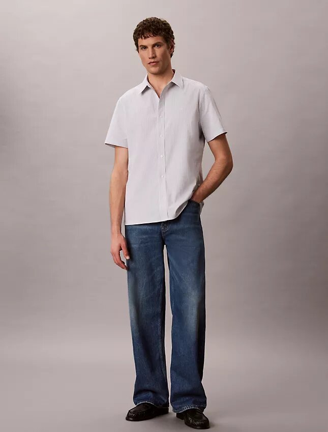 Stripe Seersucker Classic Button-Down Shirt Stripe Seersucker Classic Button-Down Shirt