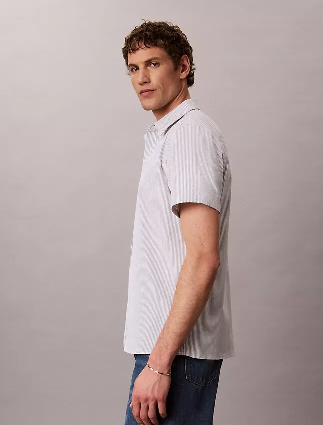 Stripe Seersucker Classic Button-Down Shirt Stripe Seersucker Classic Button-Down Shirt