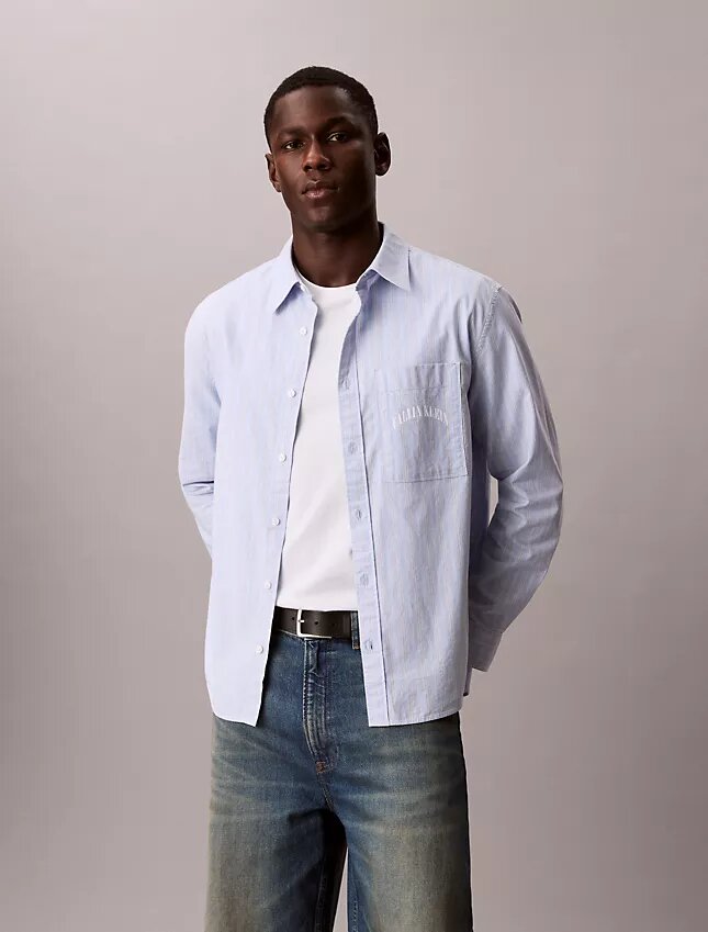 Stripe Slim Relaxed Button-Down Shirt Stripe Slim Relaxed Button-Down Shirt