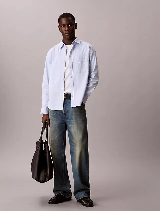 Stripe Slim Relaxed Button-Down Shirt Stripe Slim Relaxed Button-Down Shirt