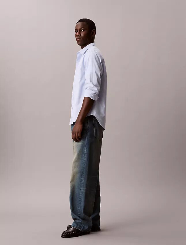Stripe Slim Relaxed Button-Down Shirt Stripe Slim Relaxed Button-Down Shirt