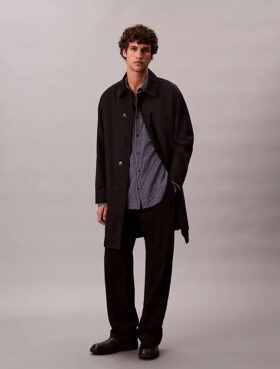 Stripe Viscose Blend Relaxed Button-Down Shirt