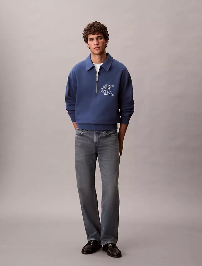 Varsity Monogram Logo Quarter Zip Sweatshirt Varsity Monogram Logo Quarter Zip Sweatshirt
