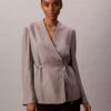 Viscose Jacquard Wrap Blazer