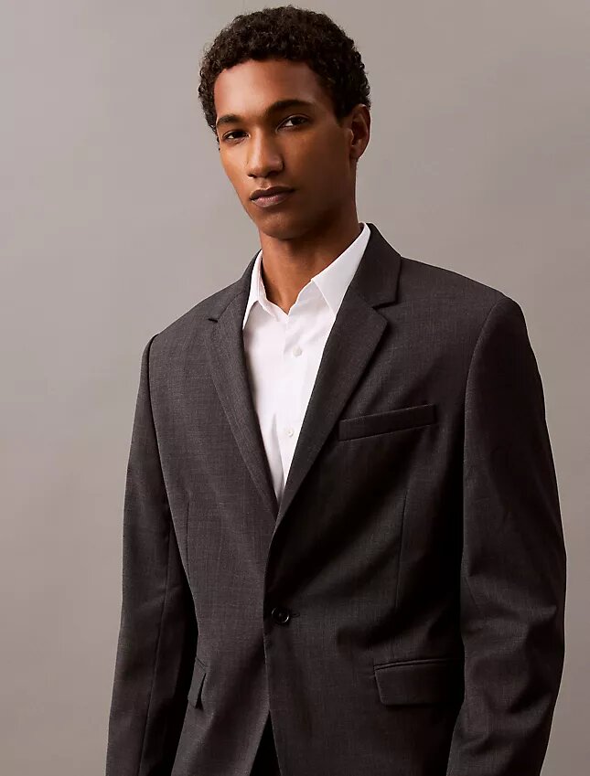 Wool Blend Single-Breasted Blazer Wool Blend Single-Breasted Blazer