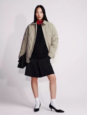 Wool Blend Tailored Skirt
