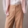 Wool Gabardine Blend Flared Pants