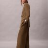 Wool Gabardine Wide Leg Trouser